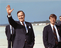 President Bush and Atwater Board Air Force One
